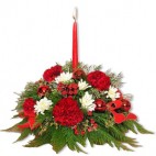 Новогодняя композиция №46. Гвоздики, Хризантемы.